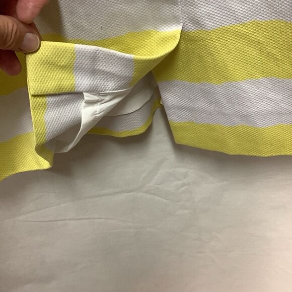 Tahari Yellow White Stripe Cotton Pique V-Neck Sleeveless Knee Length Dress 10 - Picture 9 of 13